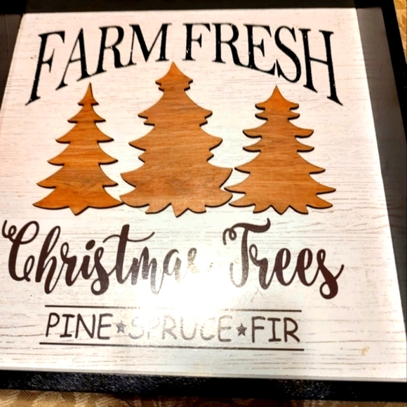 🎄 Adorable Farmhouse Wooden Wall - Stand Decor "Farm Fresh Christmas Tre - Picture 2 of 10